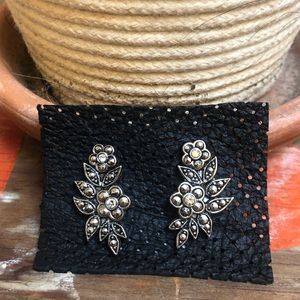 Vintage Silver Floral Earrings